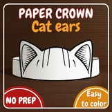 Cat ears Paper Crown Printable Headband Coloring Craft Act