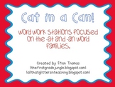 Cat in a Can! {-at and -an word family word work stations}