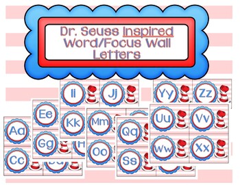 Preview of Cat in the Hat Inspired Word/Focus Wall Letters