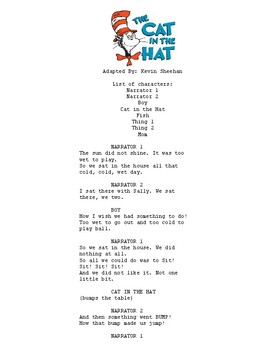 Preview of Cat in the Hat Reader's Theatre Script