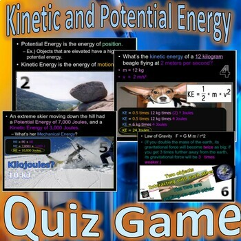 Preview of Potential and Kinetic Energy Quiz Game