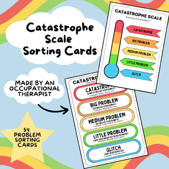 Preview of Catastrophe Scale Bundle | Problem Sorting Cards | Therapy Resource