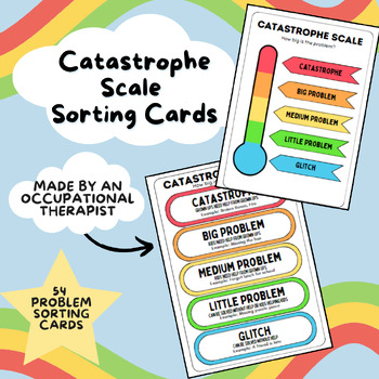 Preview of Catastrophe Scale - Problem Sorting Cards | Therapy Resource