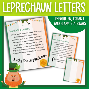 Preview of Catch A Leprechaun in Your Class - Note from Leprechaun and Editable Stationary
