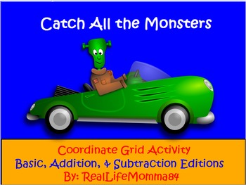 Preview of Catch All The Monsters Coordinate Grid Activity