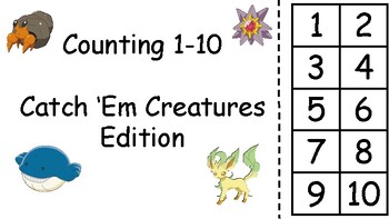 Preview of Catch 'Em Creatures Counting Adapted Book 5