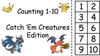 Preview of Catch 'Em Creatures Counting Adapted Book