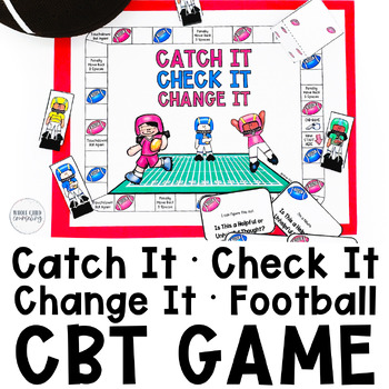Preview of Catch It Check It Change It CBT Football Digital and Printable Board Game
