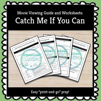 Preview of Catch Me If You Can Movie Viewing Guide & Personal Finances Worksheets