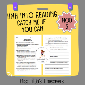 Preview of Catch Me if You Can - Grade 4 HMH into Reading (Module 3)