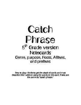 Preview of Catch Phrase Vocabulary