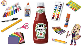 Preview of Catch-Up Day (Ketchup Day) - Google Slides Art Lesson {MrsBrown.Art}