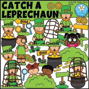 Preview of Catch a Leprechaun Clipart - St. Patrick's Day Clipart