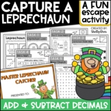 Catch a Leprechaun Math Escape Room Activity  Adding and S