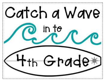 Preview of Catch a Wave Bulletin Board Editable