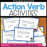 Action Verbs Task Cards, Worksheets, and Google Forms