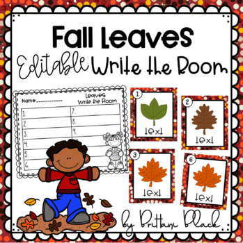 Preview of Fall Leaves- Editable Write the Room