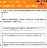 Catcher in the Rye (Salinger) Comprehension Questions (CHA