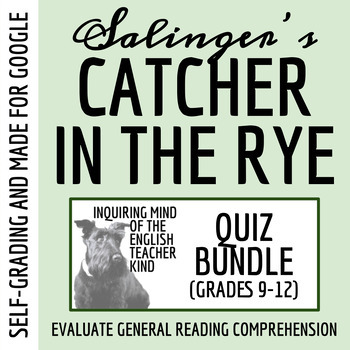 Preview of Catcher in the Rye Quiz and Answer Key Bundle for Google Drive (Self-Grading)
