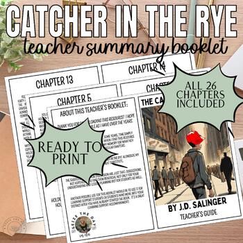 Preview of Catcher in the Rye Teacher Summary Booklet