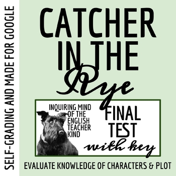 Preview of Catcher in the Rye Test and Answer Key with Study Guide (Google Drive)