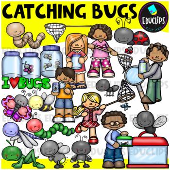 Preview of Catching Bugs Clip Art Set {Educlips Clipart}