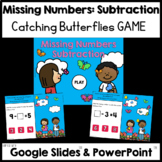 Catching Butterflies Math Game - Missing Numbers - Subtrac
