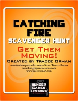 Preview of Catching Fire Novel Scavenger Hunt Review Activity