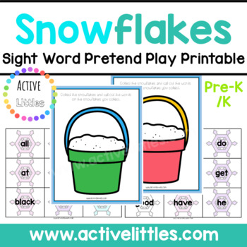 Preview of Catching Snowflakes Sight Word Pretend Play Printable