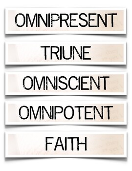 Preview of Catechism Vocabulary Cards