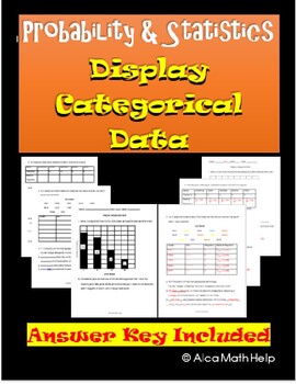 Preview of Categorical Data Display Pie Chart & Bar Chart: Worksheet, CW, HW CP & AP Stats