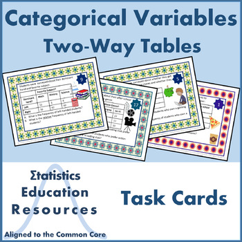 Preview of Task Cards: Categorical Data and Two-Way Tables (Common Core Aligned)