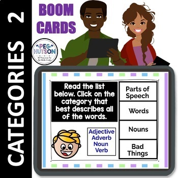 Preview of Categories Speech Therapy Activities Boom Cards Middle School Categorizing 2