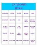 Categories Bingo