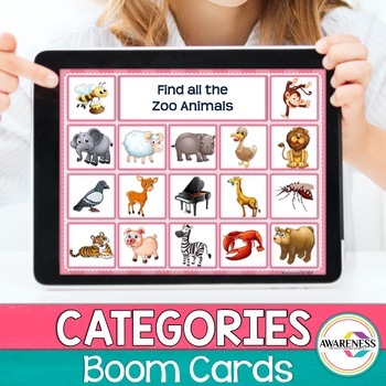 Preview of Categories Boom Cards for Speech Therapy | Teletherapy & Distance Learning