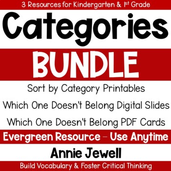 Preview of Categories Bundle - Sort by Category Printables, WODB Slides, WODB PDF Cards