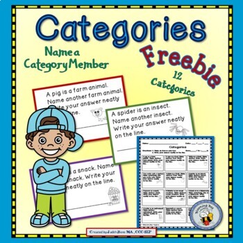 Preview of Free Categories Freebie