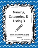Categories, Naming & Listing 3 (Aphasia, Dementia, SNF, Ad