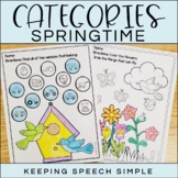 Categories No Prep Worksheets - Spring themed