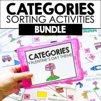 Preview of Categories Speech Therapy Activities Sorting - Valentines Day more