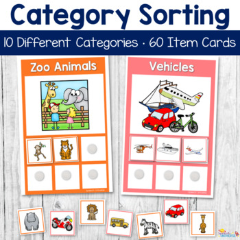 Preview of Categories Speech Therapy Sorting Activity with Visual Supports