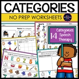 Categories Speech Therapy Worksheets | No Prep Activities