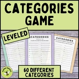 Categories Word Finding Naming Game and Worksheets