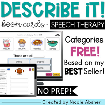 Preview of FREE No Prep Categories and Attributes Speech Therapy Activities
