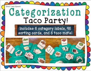 Preview of Category Sorting: Taco Party! Speech and Language Activity- Category Sorting