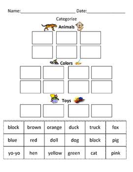 Categorize Classify Cut And Paste Worksheet By Leticia Gallegos