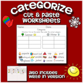 Categorize & Classify Worksheets - Including cut and paste
