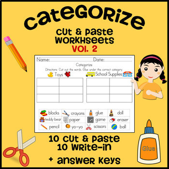 Preview of Categorize & Classify Worksheets - Volume 2 (Cut and Paste, Writing, or Digital)