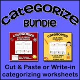 Categorizing Cut & Paste Worksheets BUNDLE