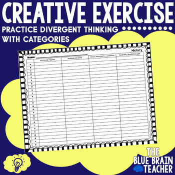 Preview of Category Brainstorm: Enhancing Divergent Thinking Skills